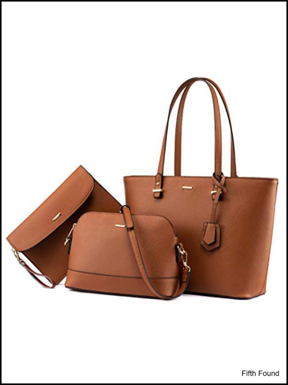 Synthetic Leather 3-Piece Hobo Satchel Tote Shoulder Bag Set with Wallet Clutch